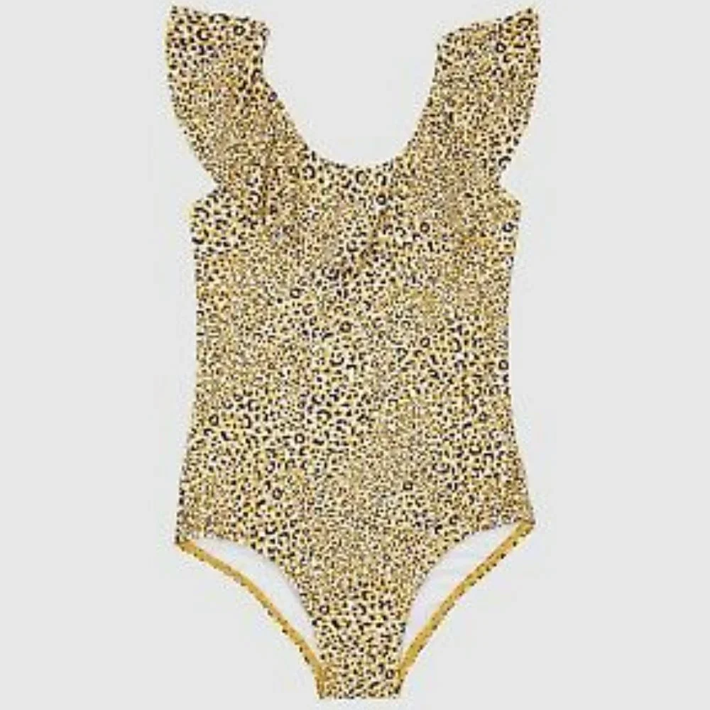 SEAFOLLY Toddler Girl's Leopard Print w Ruffles One-Piece Swimsuit Size 2